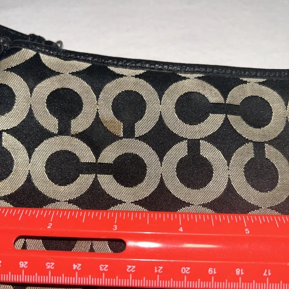 Coach Madison Crossbody Op Art Black & Gold Purse - Flawed - Picture 4 of 9
